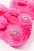 3D Rhinestone Teddy Bear Slippers