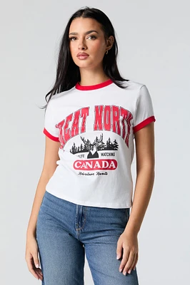 Great North Graphic Canada Day Ringer T-Shirt