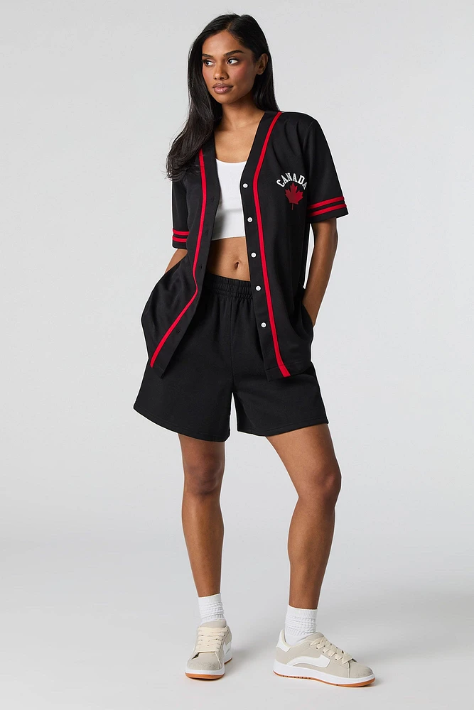 Mesh Canada Day Graphic Baseball Jersey