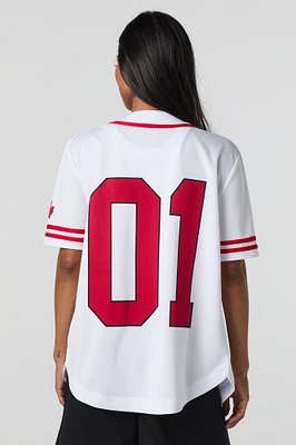 Jersey de baseball en filet à imprimé Canada Day