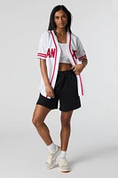 Mesh Canada Day Graphic Baseball Jersey