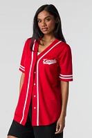 Mesh Canada Day Graphic Baseball Jersey