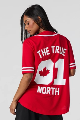 Mesh Canada Day Graphic Baseball Jersey