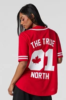 Mesh Canada Day Graphic Baseball Jersey