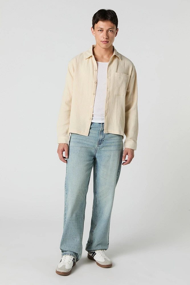 Collared Button-Up Top