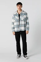 Faux Mohair Plaid Shacket