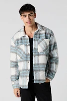 Faux Mohair Plaid Shacket