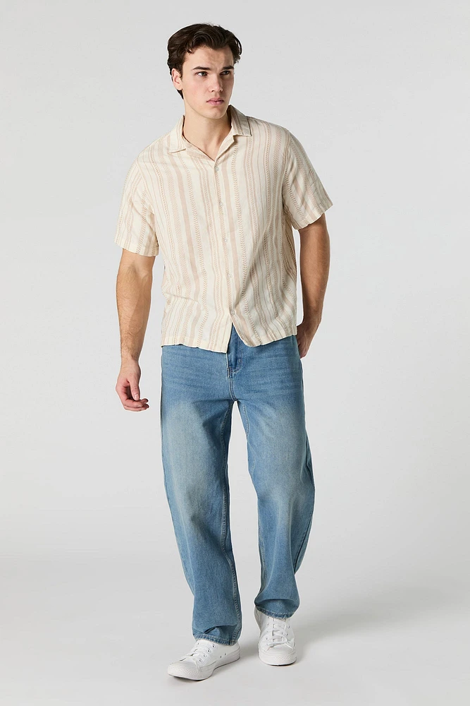 Textured Linen Button-Up Top