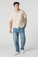 Textured Linen Button-Up Top