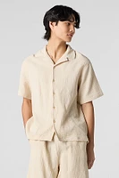 Crinkle Button-Up Top