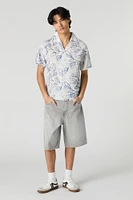 Floral Stitch Embroidered Button-Up Top