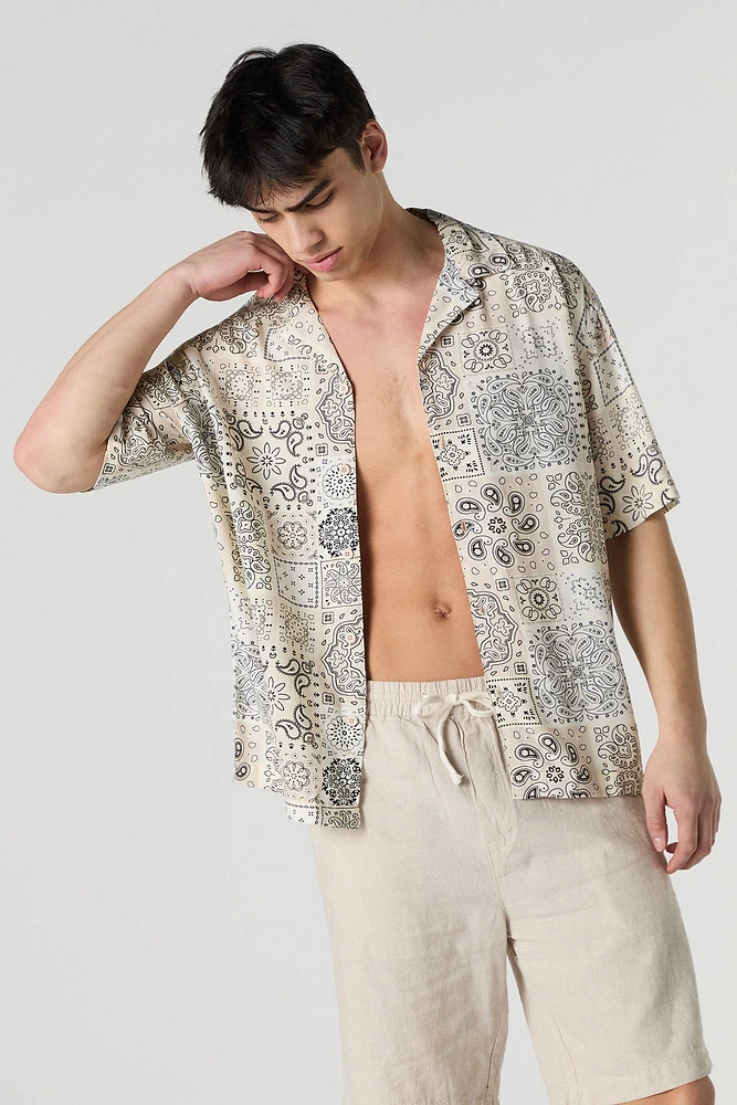 Haut boutonné à imprimé Summer Vibes