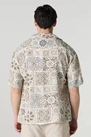 Summer Vibes Print Button-Up Top