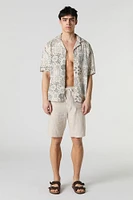 Summer Vibes Print Button-Up Top