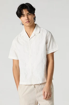 Floral Embroidered Button-Up Top