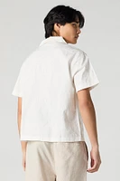 Floral Embroidered Button-Up Top