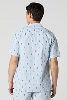 Printed Button-Up Top