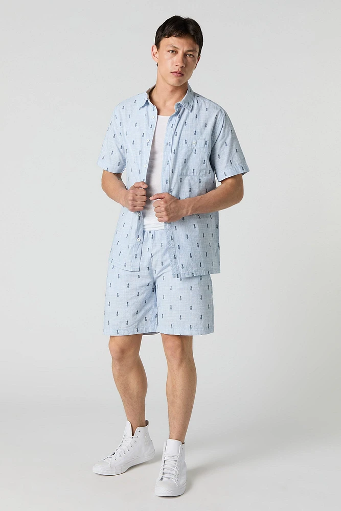 Printed Button-Up Top
