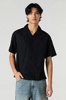 Diamond Textured Button-Up Top