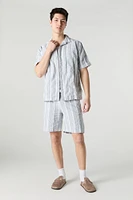 Striped Knit Button-Up Top