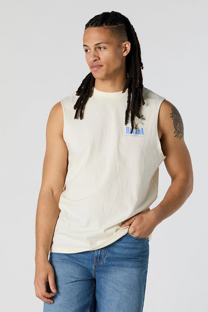 Havana Embroidered Graphic Muscle Tank