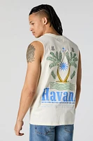 Havana Embroidered Graphic Muscle Tank