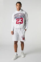 Haut à capuchon en molleton avec motif brodé Chicago chenille