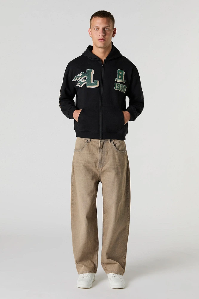 Legend Chenille Embroidered Zip-Up Fleece Hoodie
