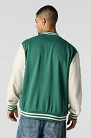 City Embroidered Fleece Varsity Jacket