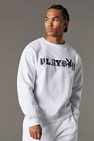 Playboy Rhinestone Graphic Fleece Sweatshirt