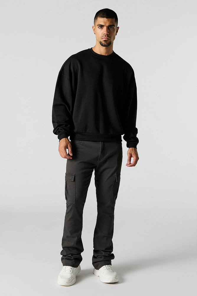 Boxy Crewneck Fleece Sweatshirt