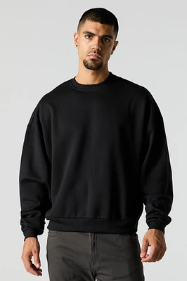 Boxy Crewneck Fleece Sweatshirt