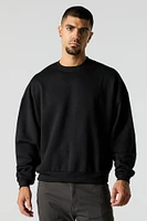 Boxy Crewneck Fleece Sweatshirt