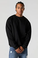 Solid Fleece Crewneck Sweatshirt