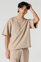 T-shirt carré en molleton délav
