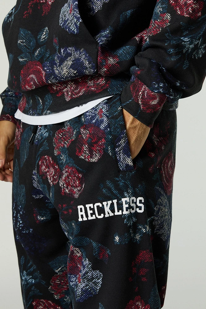 Floral Print Fleece Jogger