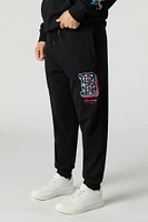 Floral B Embroidered Fleece Jogger