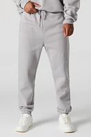 Solid Fleece Drawstring Jogger