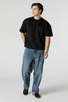 Ribbed Textured Relaxed T-Shirt