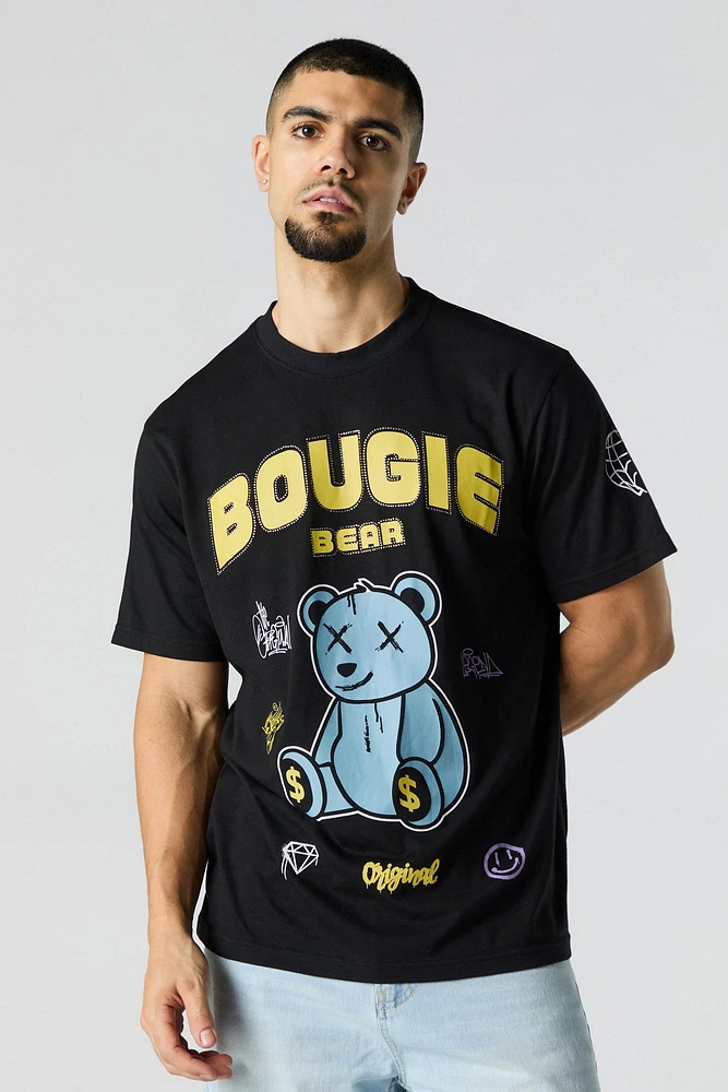 T-shirt à imprimé Bougie Bear avec pierres du Rhin