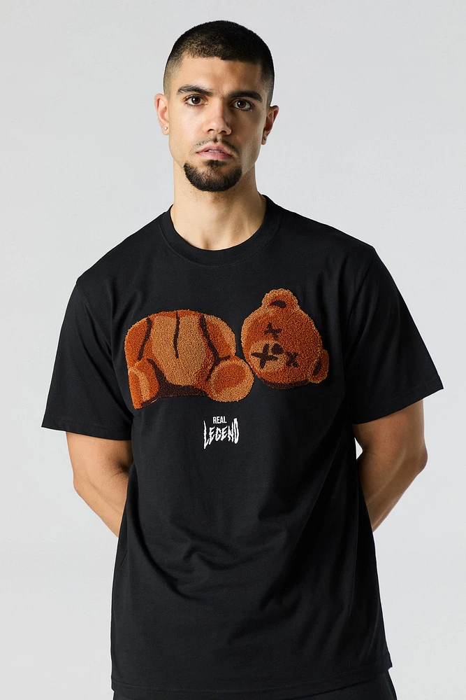 T-shirt avec motif brodé Headless Bear en chenille