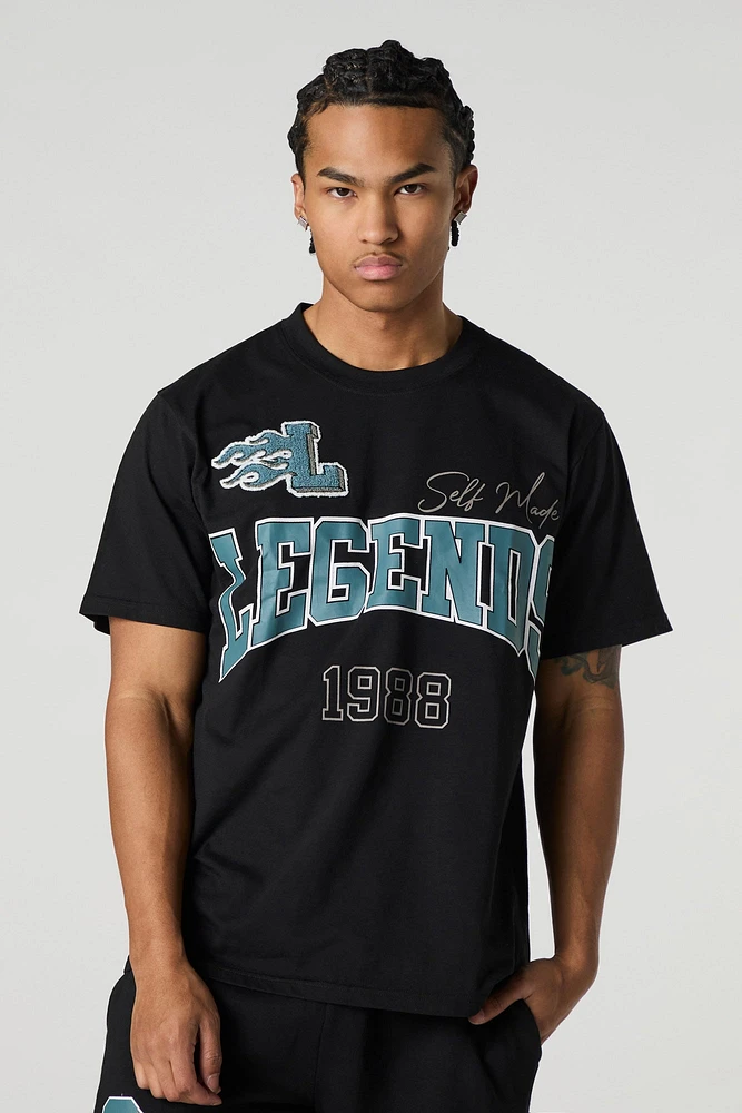 T-shirt avec motif brodé Legends en chenille