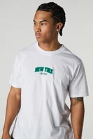 T-shirt avec motif brodé New York en chenille