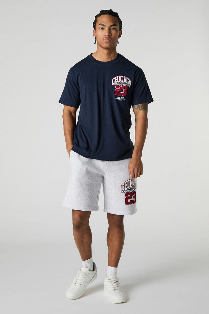 T-shirt avec motif brodé Chicago en chenille