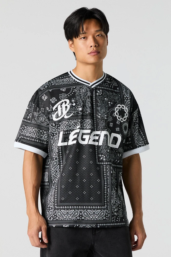 Bandana Print Soccer Jersey