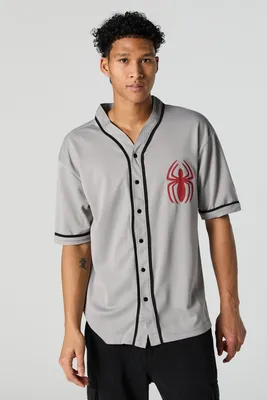 Spiderman Graphic Button-Up Jersey
