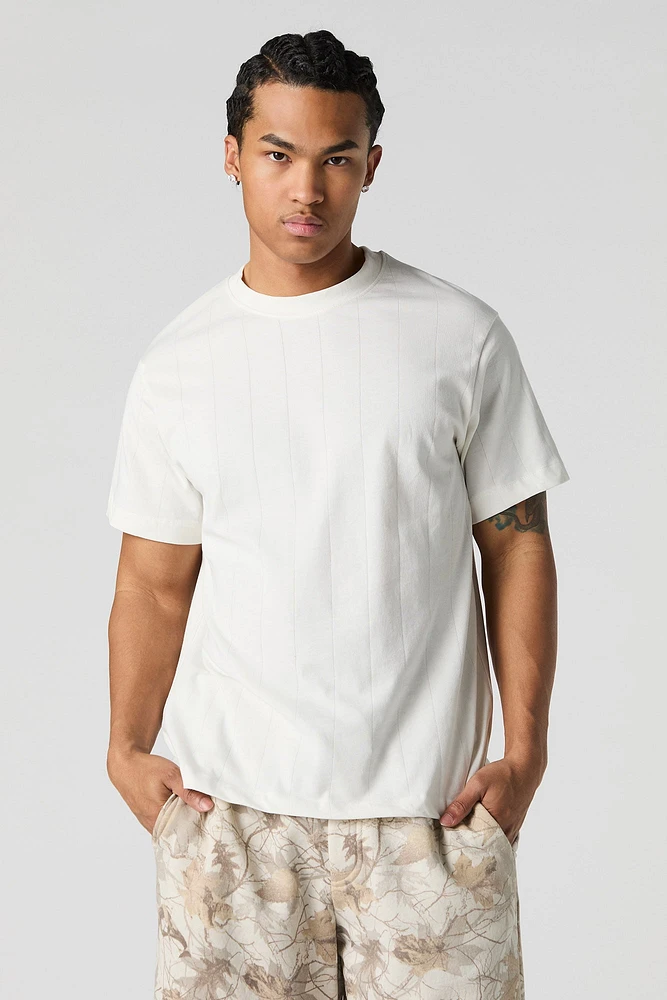 T-shirt carré en tricot côtelé vertical