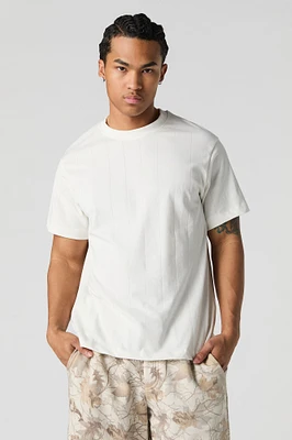T-shirt carré en tricot côtelé vertical