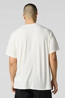 T-shirt en tricot texturé avec motif brodé Beach Vibes