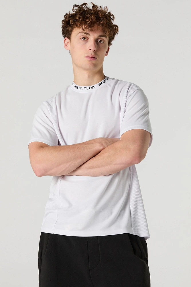 T-shirt texturé en tricot de jacquard avec imprimé Relentless